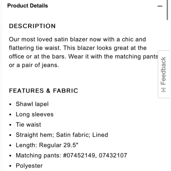 Express New! Satin Luxe Blazer - Picture 4 of 6